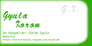 gyula korom business card